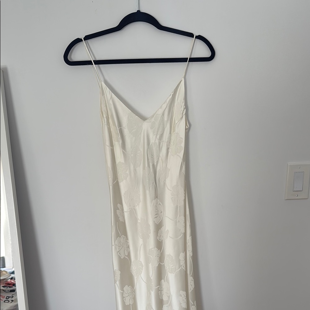 Elegant White Floral Slip Dress